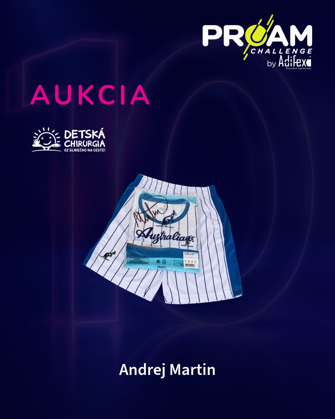 Tenisový set Andreja Martina s podpisom – ProAm Challenge by Adifex 2026