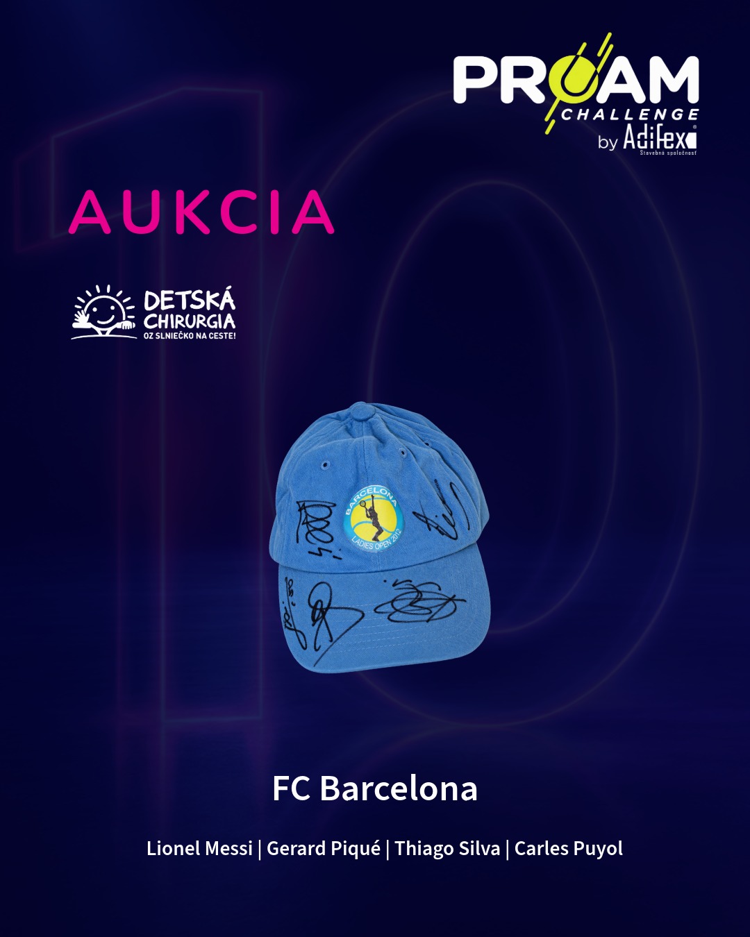 Šiltovka Barcelona Ladies Open 2012 s piatimi podpismi – ProAm Challenge by Adifex 2026