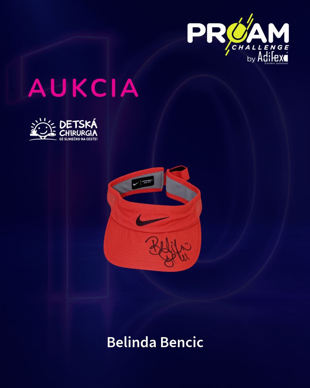 Podpísaný tenisový šilt Nike Belindy Bencic – ProAm Challenge by Adifex 2026