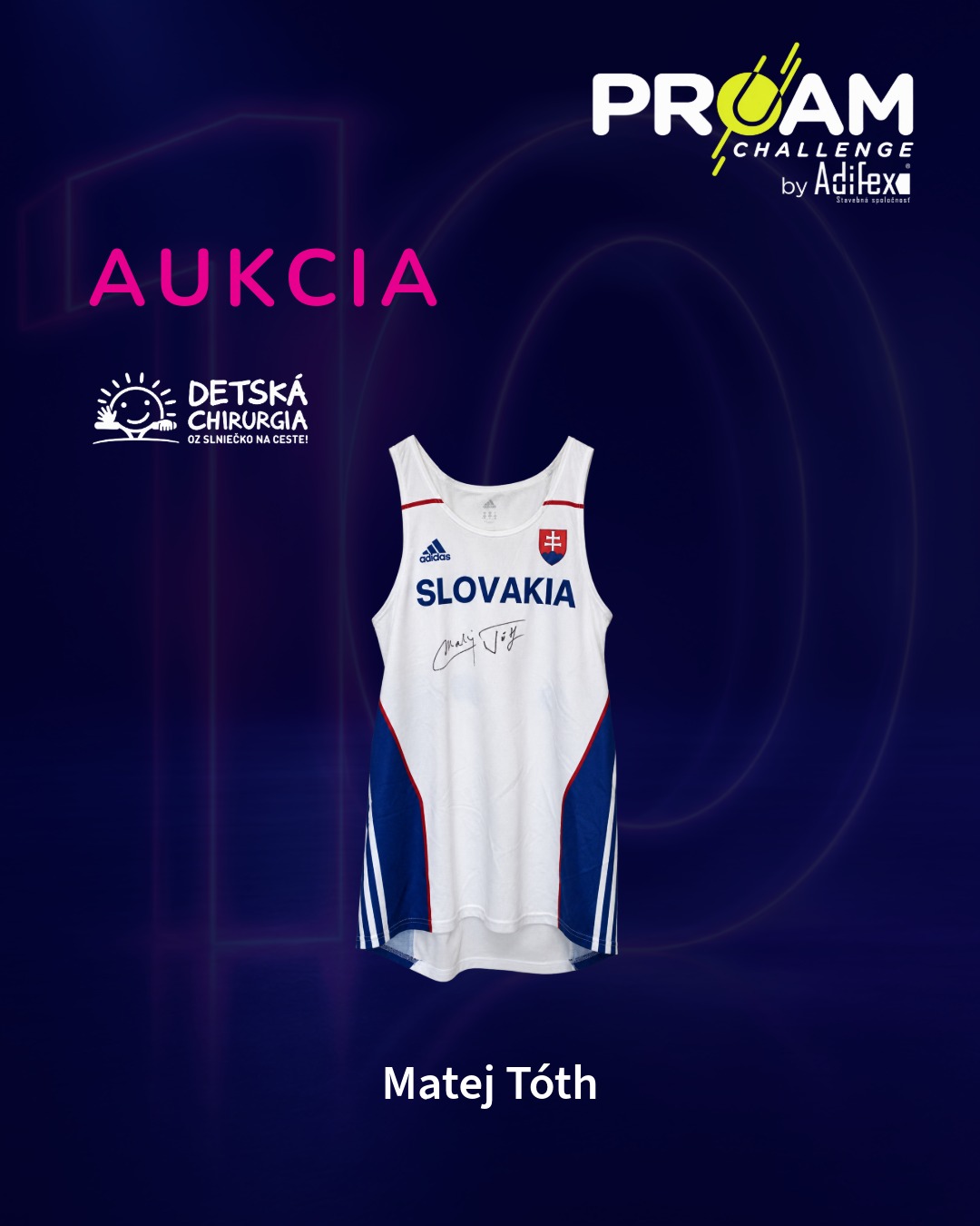 Podpísaný reprezentačný atletický dres Mateja Tótha – ProAm Challenge by Adifex 2026