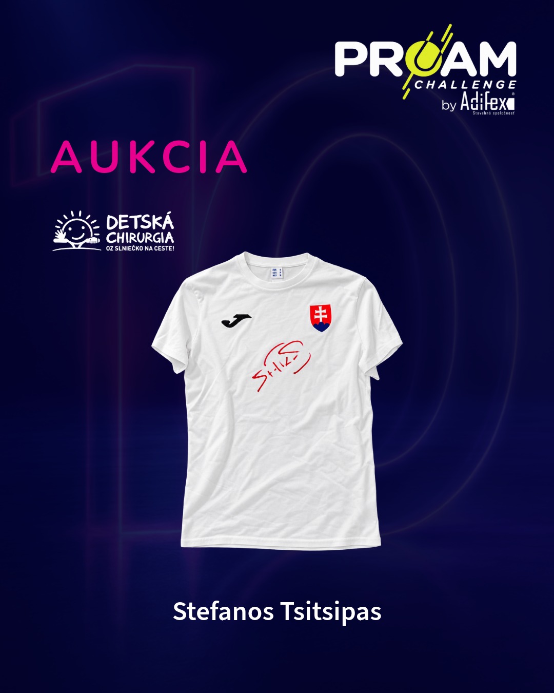 Športový dres Stefanosa Tsitsipasa s podpisom – ProAm Challenge by Adifex 2026
